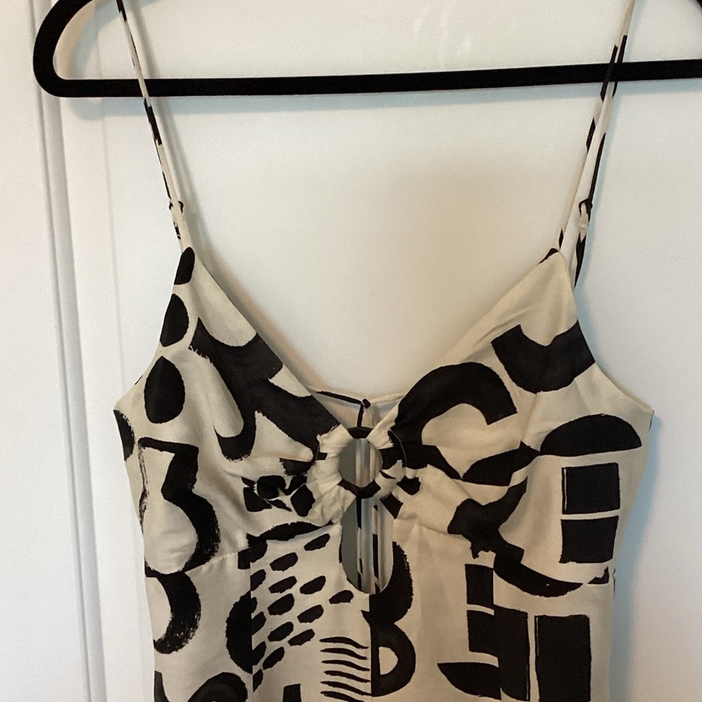 Zara Spaghetti Stap Abstract Patterned Dress M Nwt - image 2
